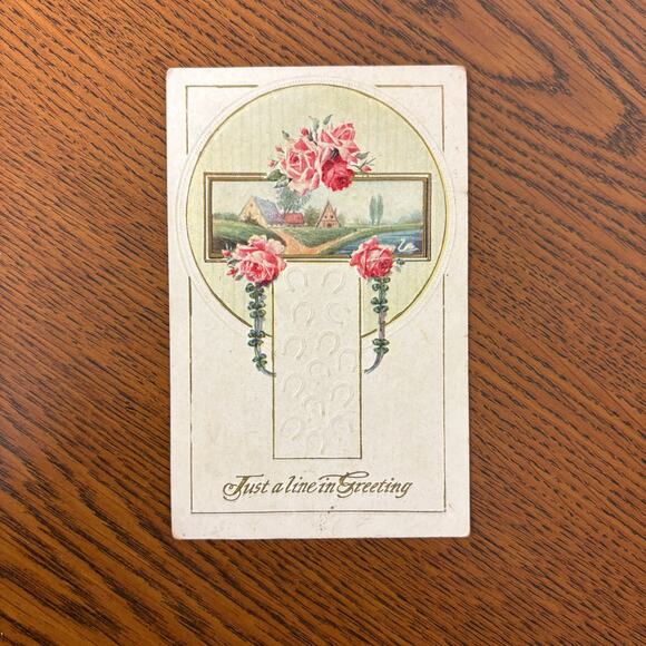 Antique Postcards Flowers Floral Lot of 4 Early 1900s Gilt Embossed Rose - Picture 2 of 16